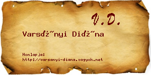 Varsányi Diána névjegykártya